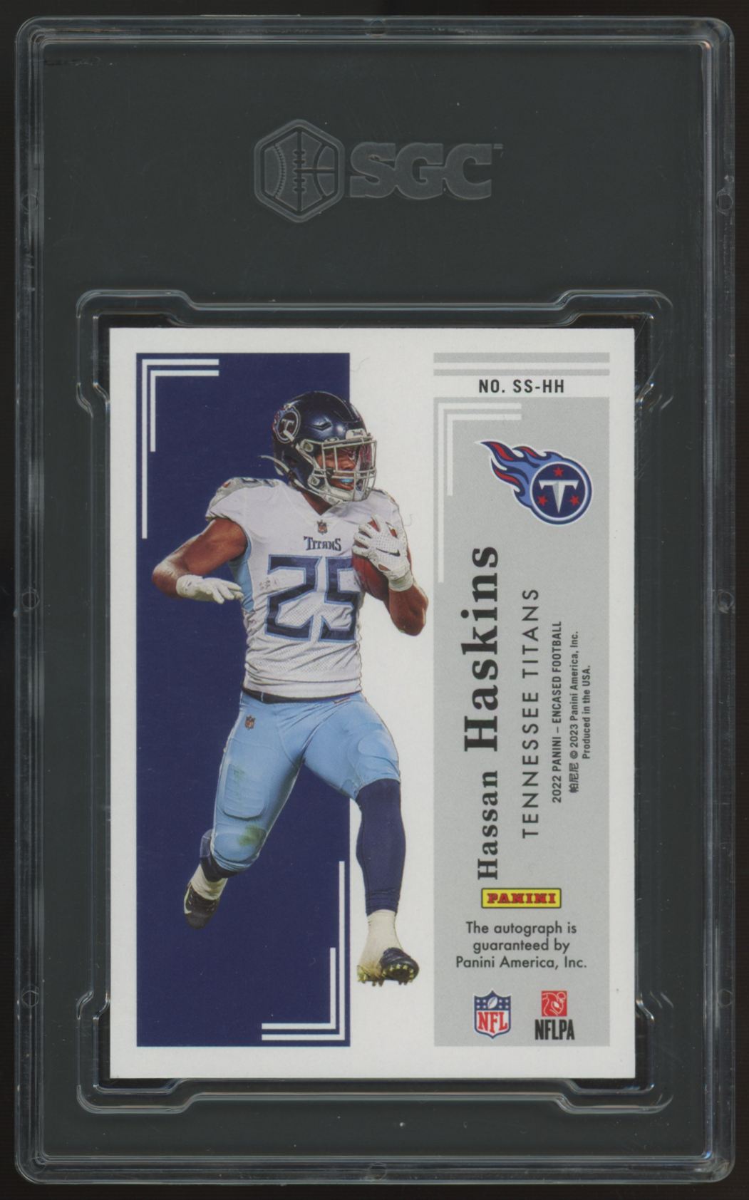 2022 Panini Encased Hassan Haskins RC Ruby Scripted Auto 1/1 #SS-HH SGC 8 10