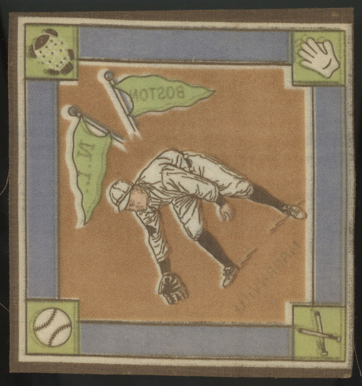 1914 B18 Rabbit Maranville Brown Infield Blanket (Rare) EX