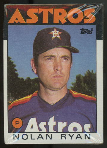 1986 Topps Baseball Grocery Cello Pack Sealed Nolan Ryan On Front