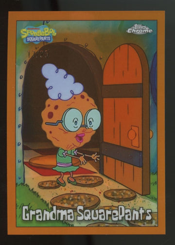 2025 Topps Chrome SpongeBob Grandma SquarePants Orange Refractor /25 #18