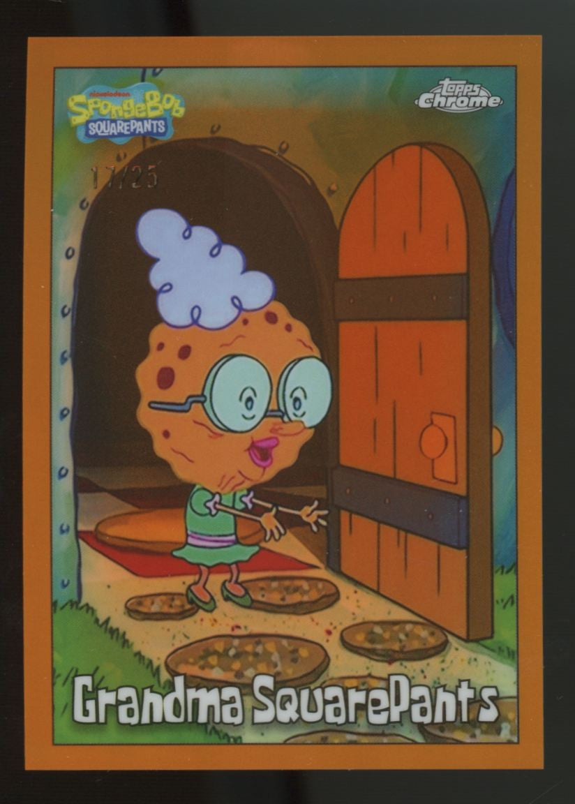 2025 Topps Chrome SpongeBob Grandma SquarePants Orange Refractor /25 #18