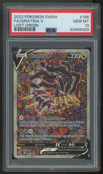 2022 Pokemon Giratina V Lost Origin Full Art #186 PSA 10
