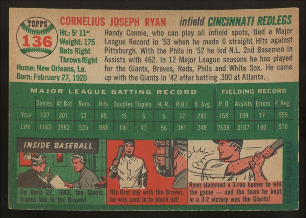 1954 Topps Connie Ryan #136 EX