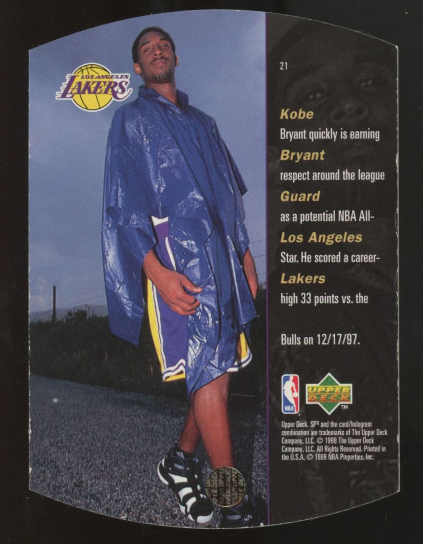 1997-98 Upper Deck SPx Kobe Bryant Die-Cut #21 "C"