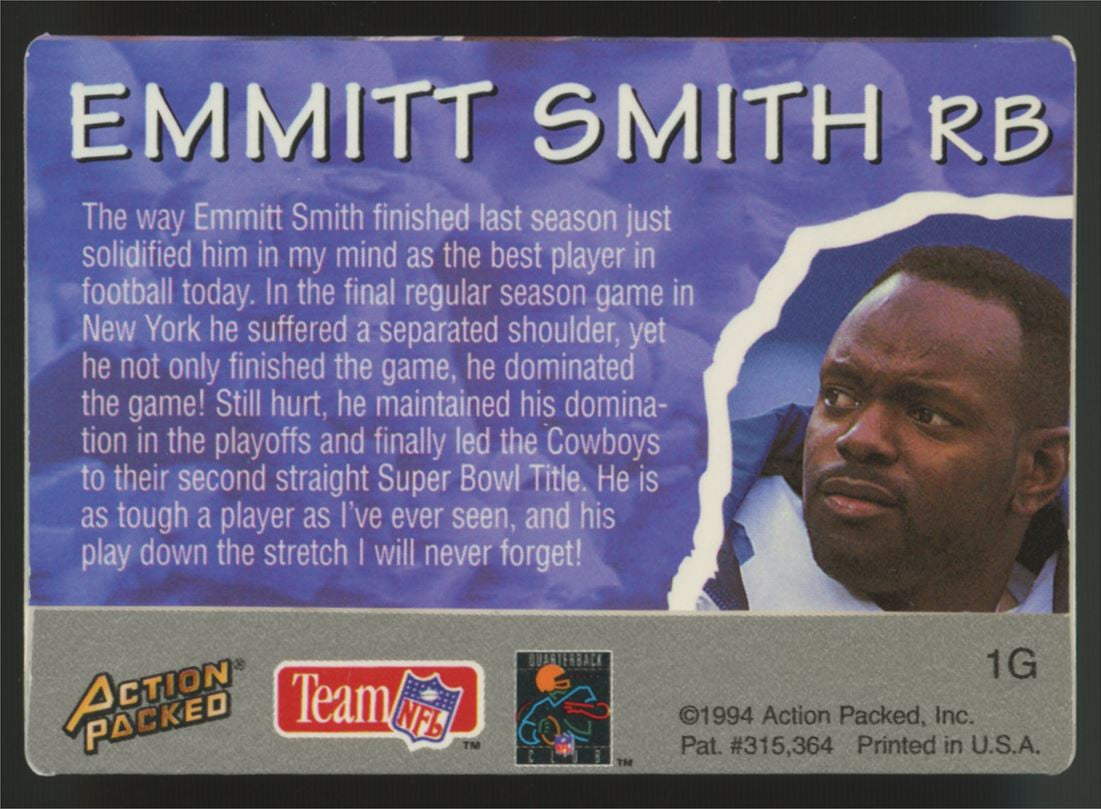 1994 Action Packed All-Madden Team Emmitt Smith 24K Gold #1G