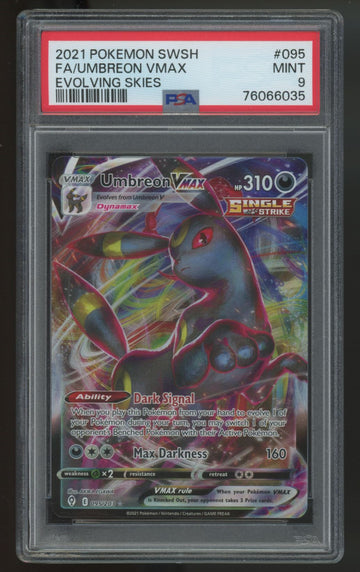 2021 Pokemon Umbreon VMAX Evolving Skies Full Art #095 PSA 9