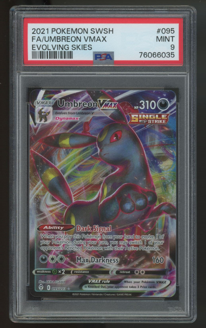 2021 Pokemon Umbreon VMAX Evolving Skies Full Art #095 PSA 9