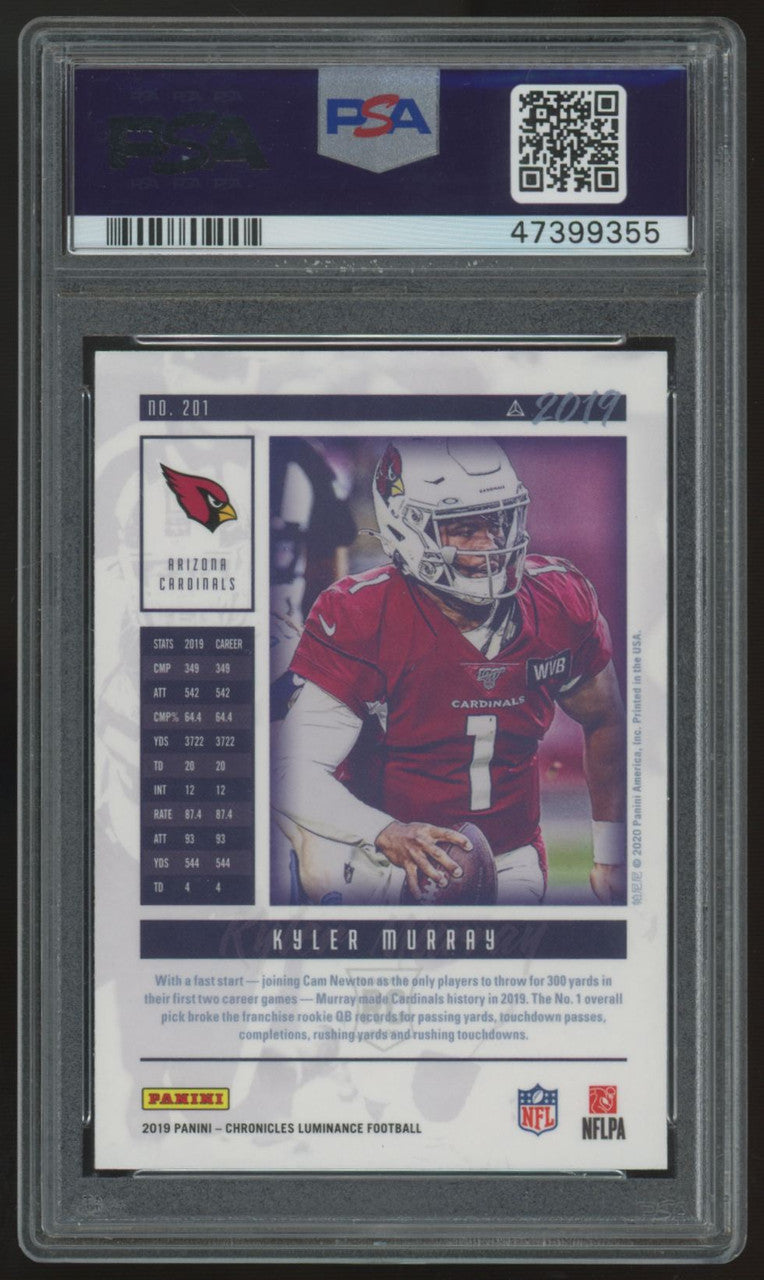 2019 Panini Chronicles Luminance Kyler Murray RC #201 PSA 9