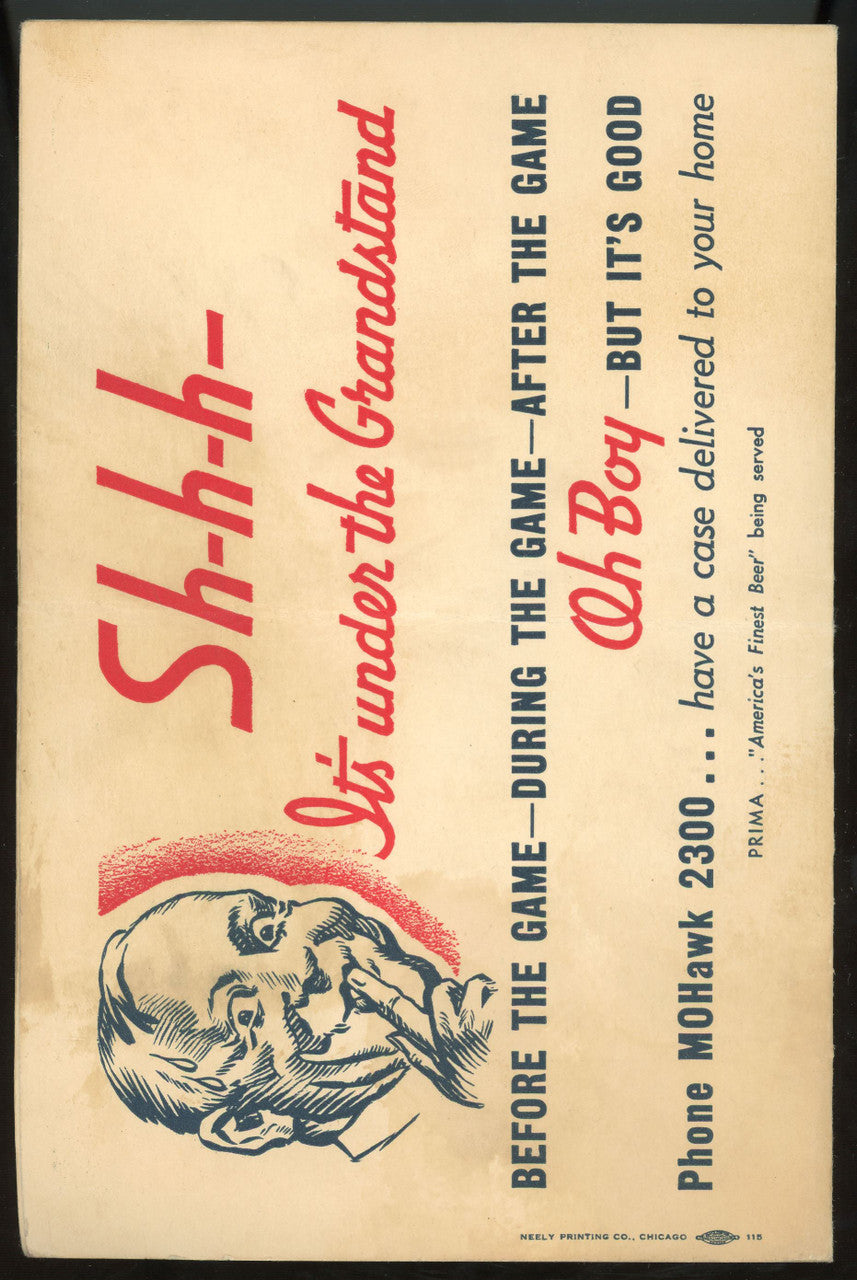 1935 Chicago Cubs Score Card vs New York Giants Mel Ott Unscored