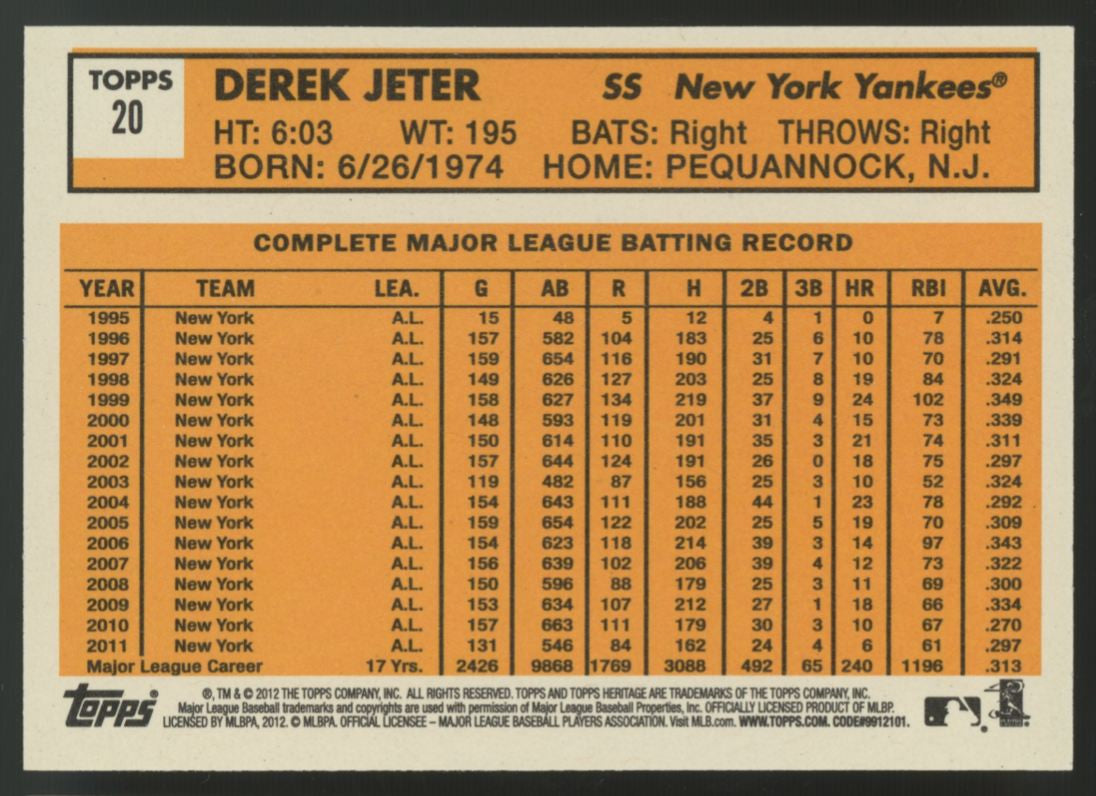 2012 Topps Heritage Baseball Complete Set w/ SPs (500) + 4 Insert Sets