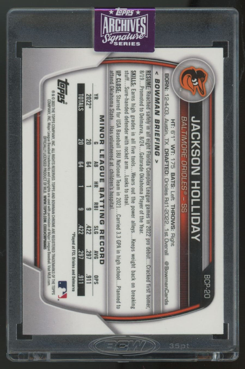 2025 Topps Archives Signature Series Jackson Holliday Auto /50 #BCP-20