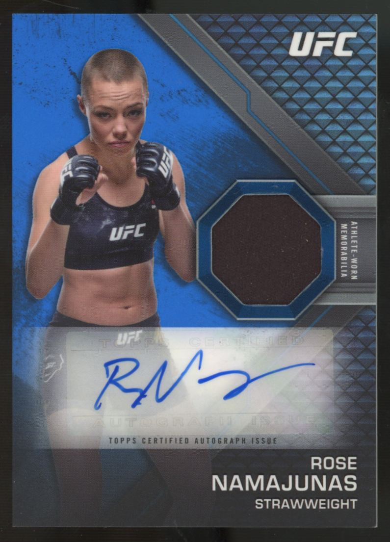 2020 Topps UFC Knockout Rose Namajunas Knockout Auto Patch /50 #KAR-RN