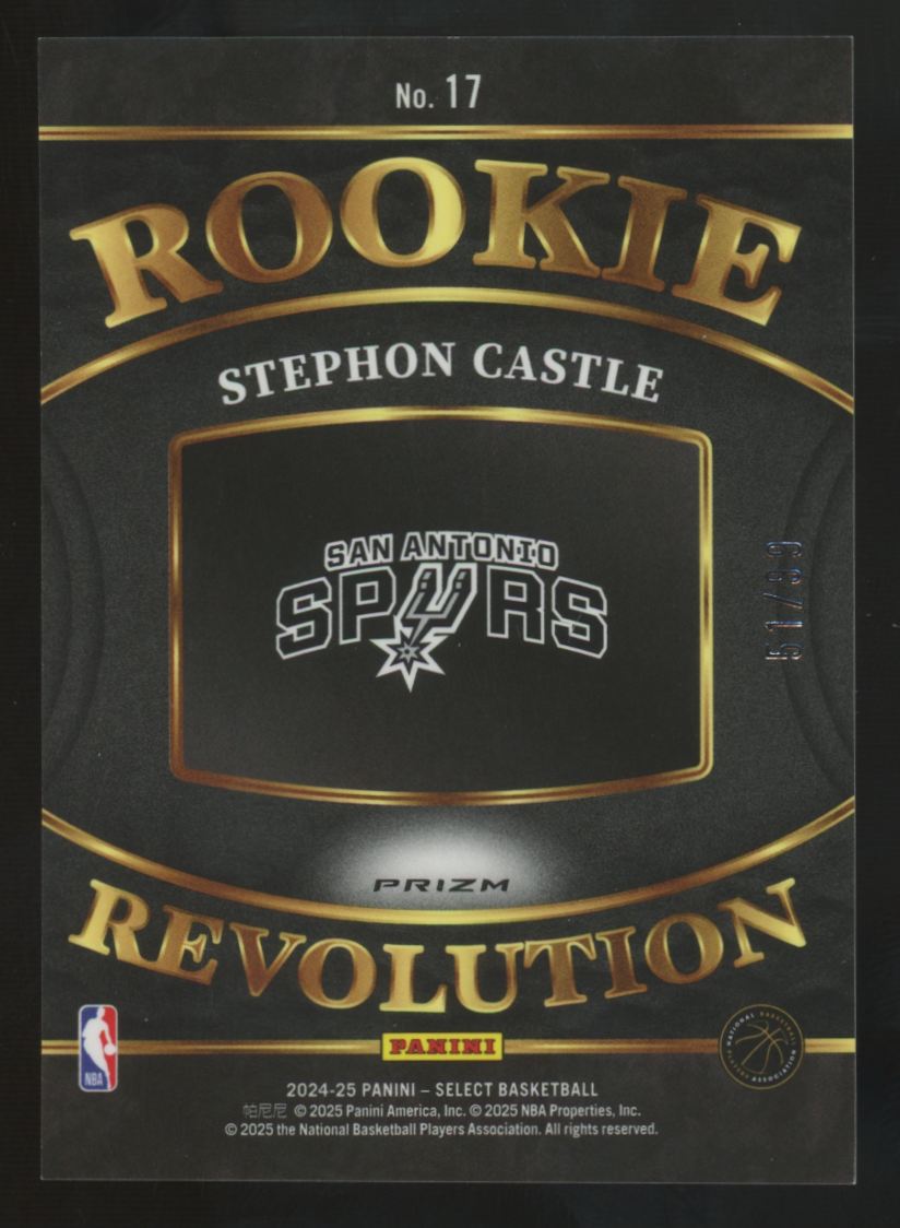 2024/25 Select Stephon Castle RC Rookie Revolution Pink Cracked Ice /99 #17