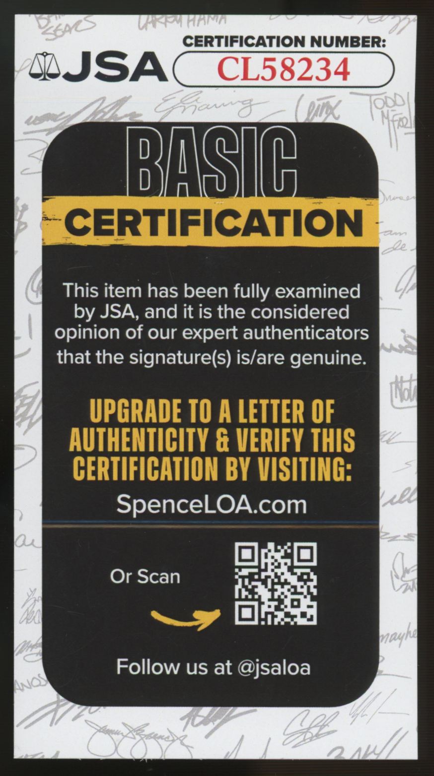 1990 Score Jim Kelly Hot Gun Signed Auto #318 JSA Authentic