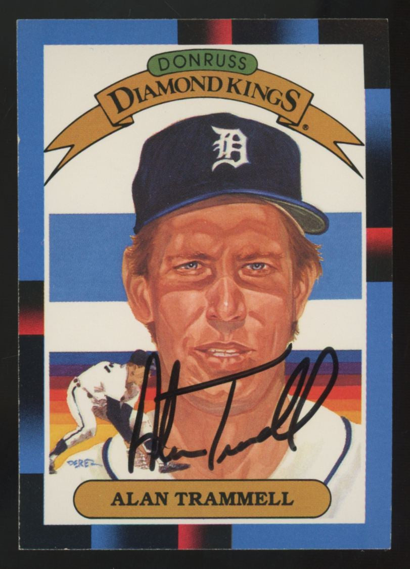 1988 Donruss Diamond Kings Alan Trammell Signed IP Auto #4