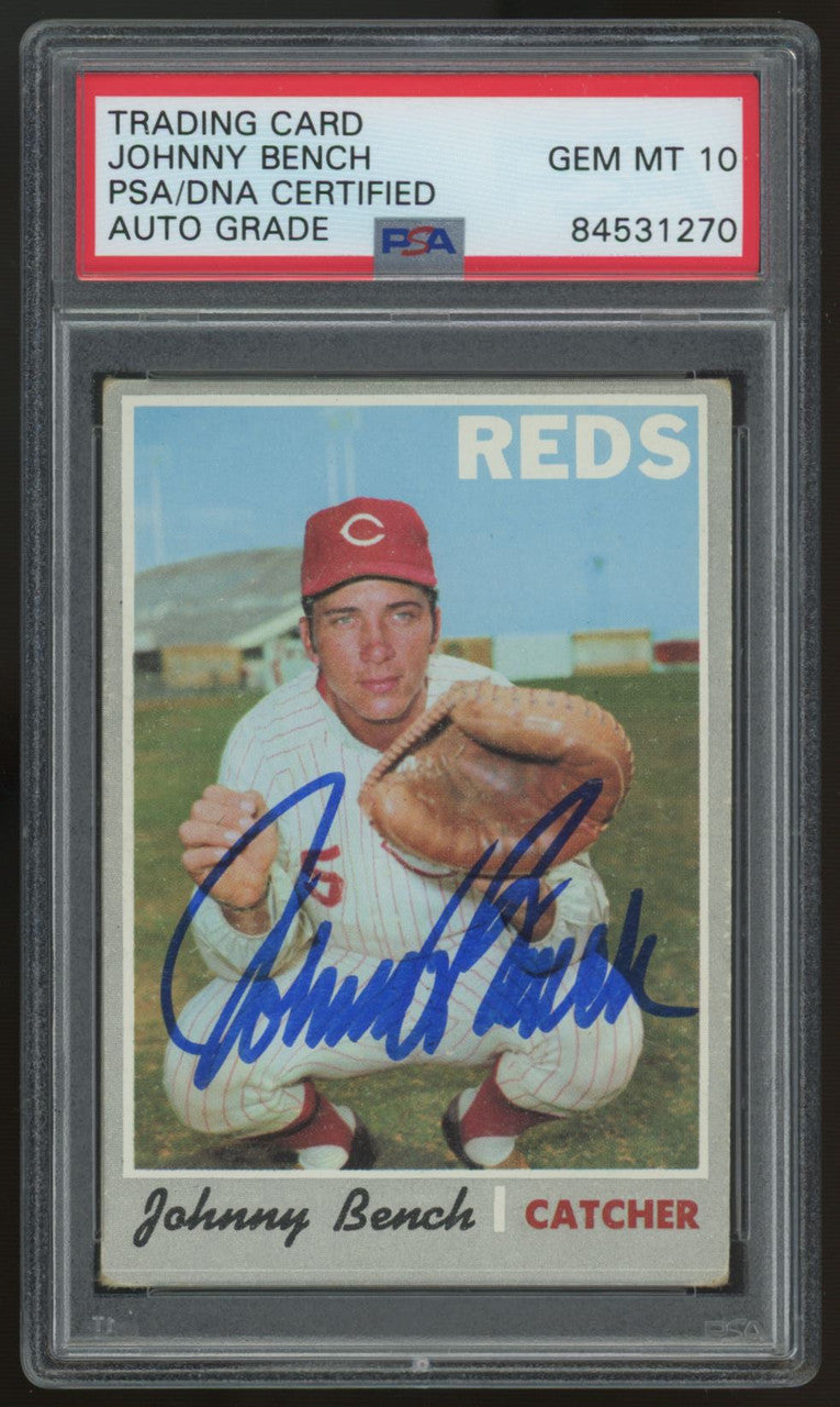 1970 Topps Johnny Bench #660 Signed Auto PSA 10