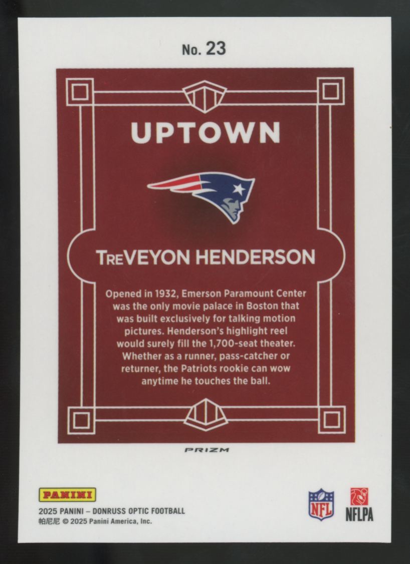 2025 Donruss Optic TreVeyon Henderson RC Uptown SSP #23