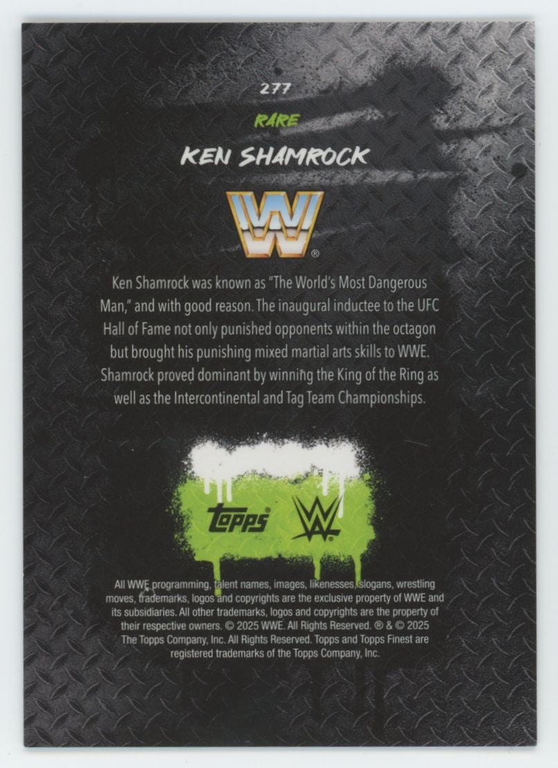 2025 Topps Finest WWE Ken Shamrock Rare Gold Refractor /20 #277