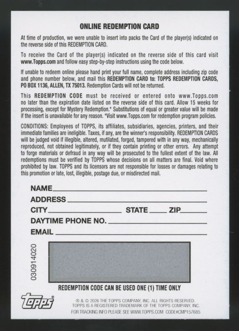 2026 Bowman Chrome David Shields Prospect Packfractor Auto Redemption /89