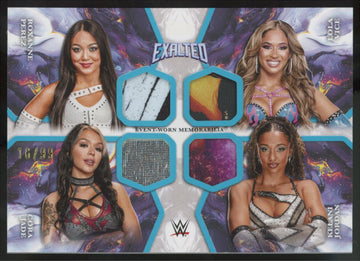 2025 Topps Exalted WWE Roxanne Perez, Vice, Jordan, Jade Aqua Quad Patch /99