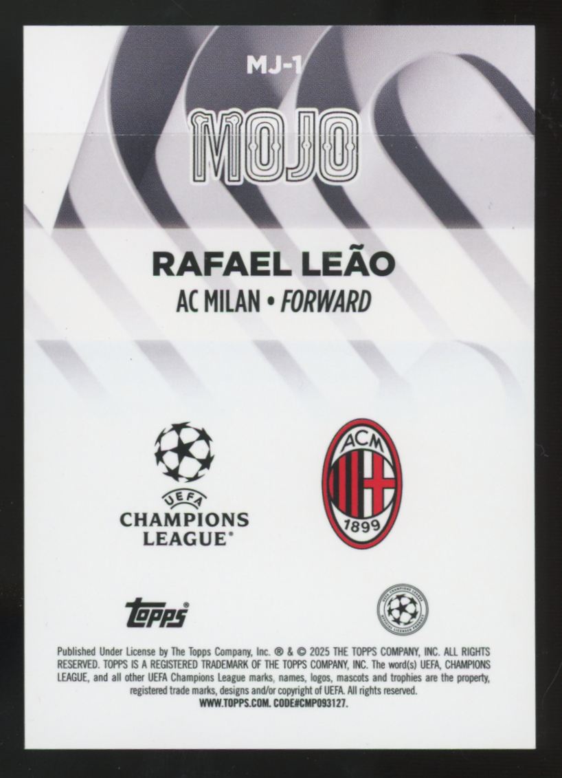 2024-25 Topps Chrome UEFA Club Competitions Rafael Leao Mojo SSP #MJ-1