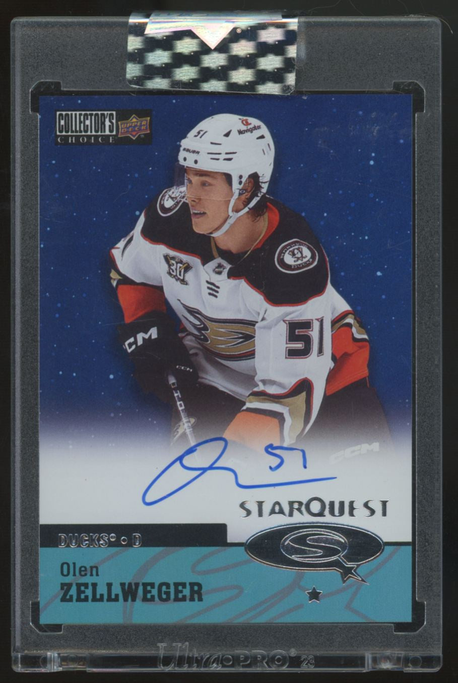 2024-25 Upper Deck Clear Cut Olen Zellweger RC StarQuest Auto #CSA-OZ