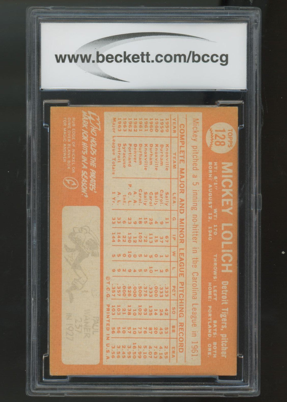 1964 Topps Mickey Lolich RC #128 BCCG 8