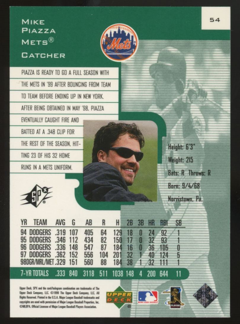 1999 Upper Deck SPx Mike Piazza Radiance /100 #54