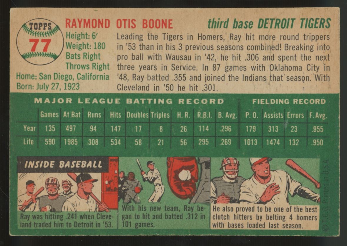 1954 Topps Ray Boone #77 EX-MT