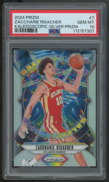 2024-25 Panini Prizm Zaccharie Risacher RC Kaleidoscopic Silver #7 PSA 10