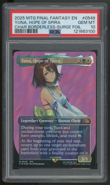 2025 Magic Yuna, Hope of Spira Final Fantasy Surge Foil #0549 PSA 10