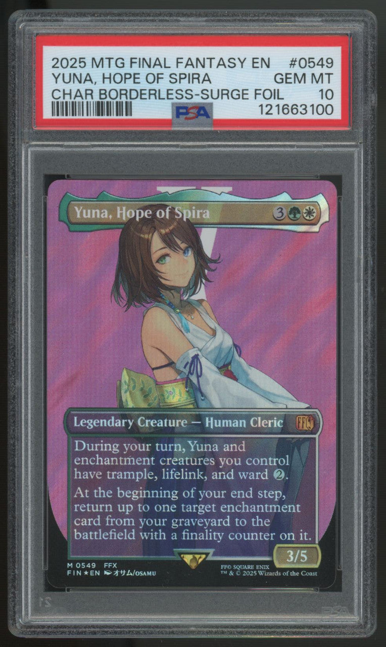2025 Magic Yuna, Hope of Spira Final Fantasy Surge Foil #0549 PSA 10