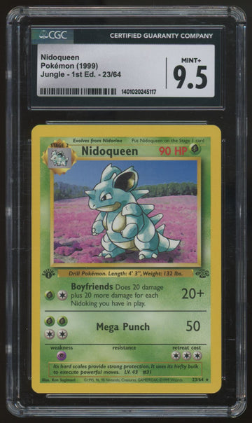 1999 Pokemon Nidoqueen Jungle 1st Edition #23 CGC 9.5
