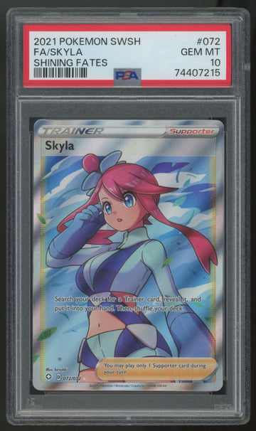 2021 Pokemon Skyla Shining Fates Full Art #072 PSA 10 (B)