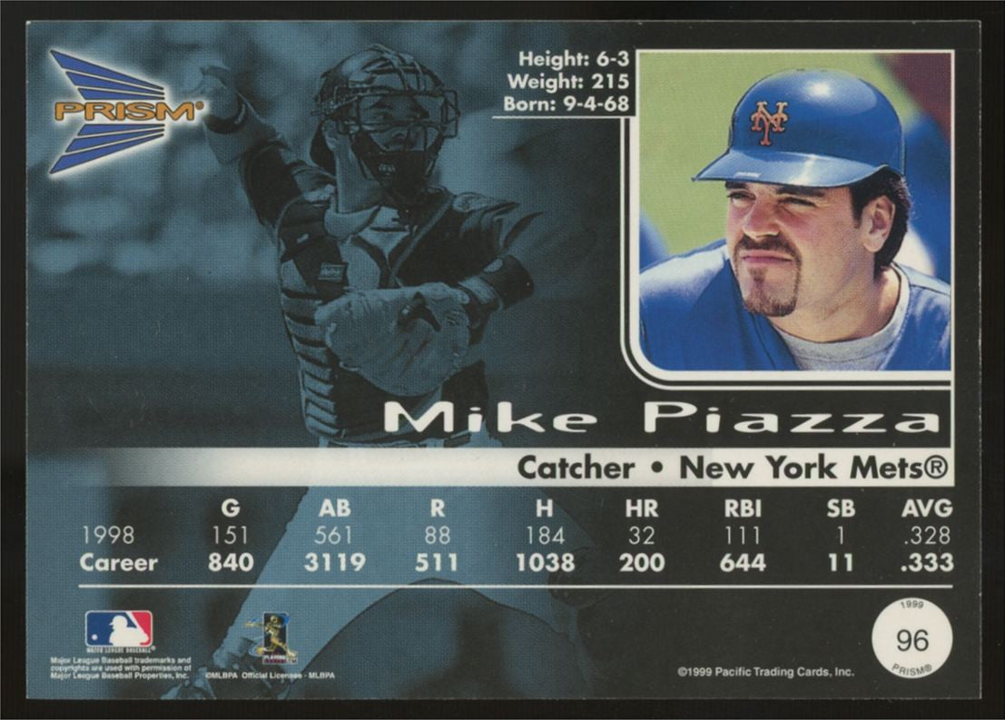 1999 Pacific Prism Mike Piazza Holo Blue /80 #96