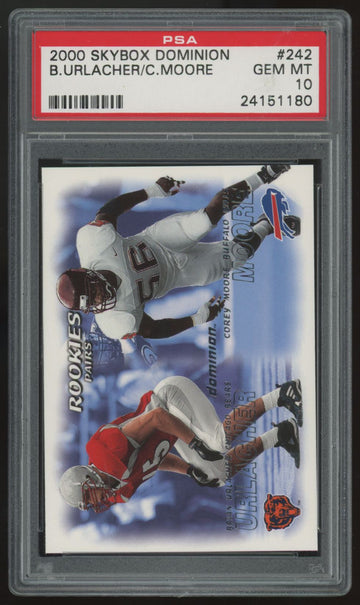 2000 Skybox Dominion Brian Urlacher/Corey Moore RC Rookie Pairs #242 PSA 10