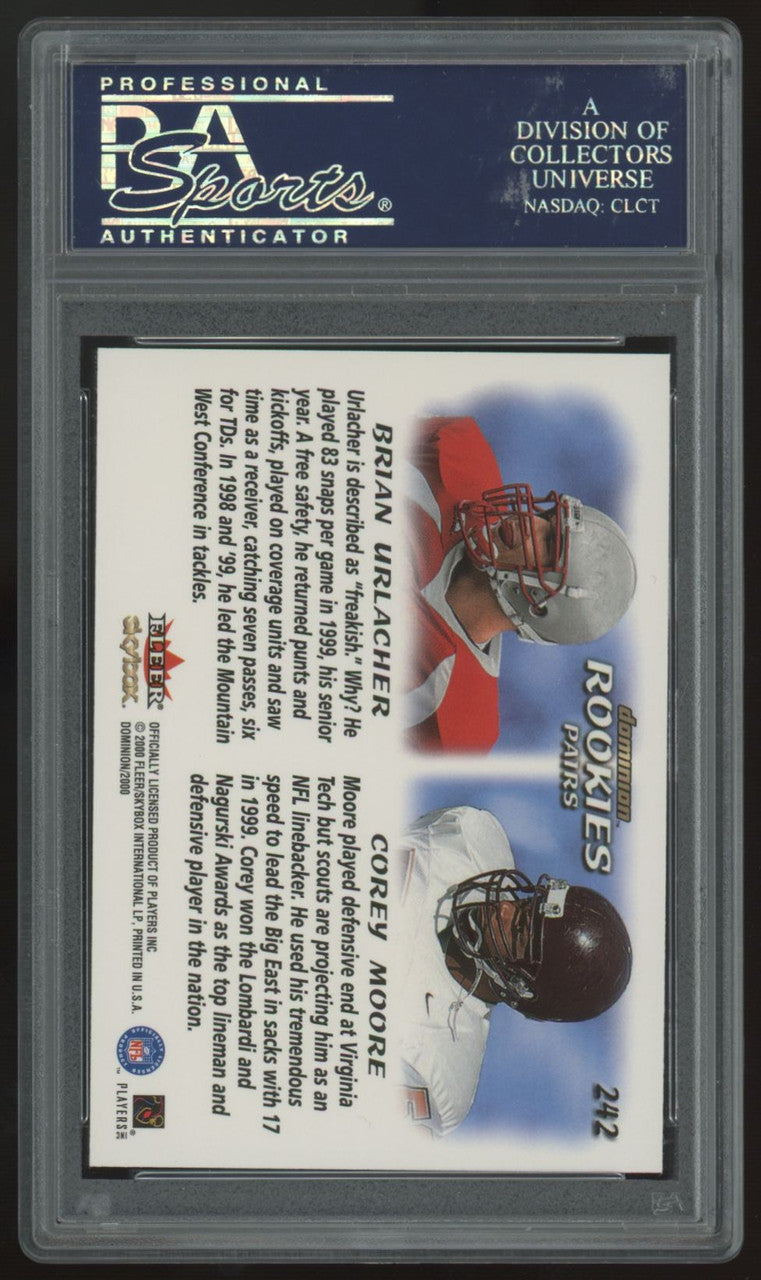 2000 Skybox Dominion Brian Urlacher/Corey Moore RC Rookie Pairs #242 PSA 10
