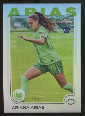 2024-25 Topps Chrome UEFA Ariana Arias RC Refractor /5 #85