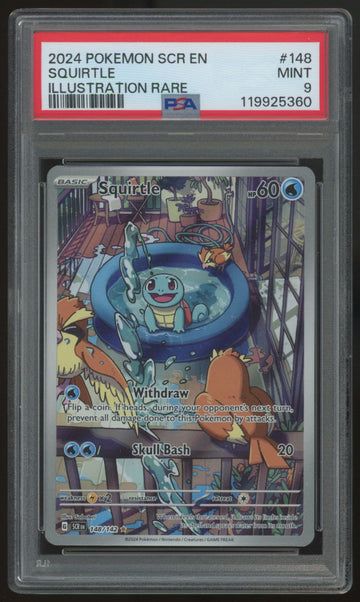 2024 Pokemon Squirtle Stellar Crown Illustration Rare #148 PSA 9 (C)