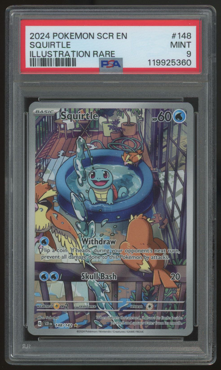 2024 Pokemon Squirtle Stellar Crown Illustration Rare #148 PSA 9 (C)