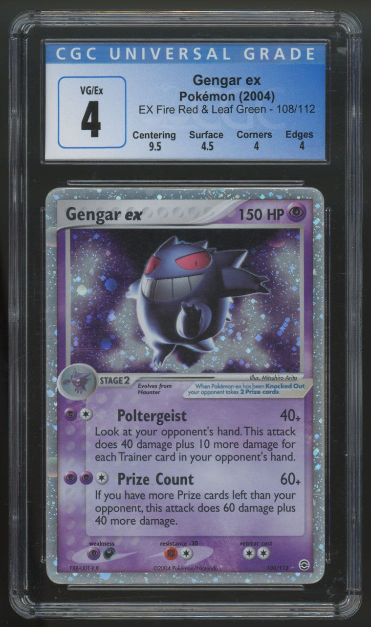 Pokemon Gengar ex Fire Red & Leaf Green Holo #108/112 CGC 4