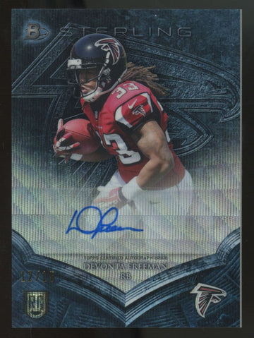 2014 Bowman Sterling Devonta Freeman RC Blue Wave Auto /15 #BSA-DFR