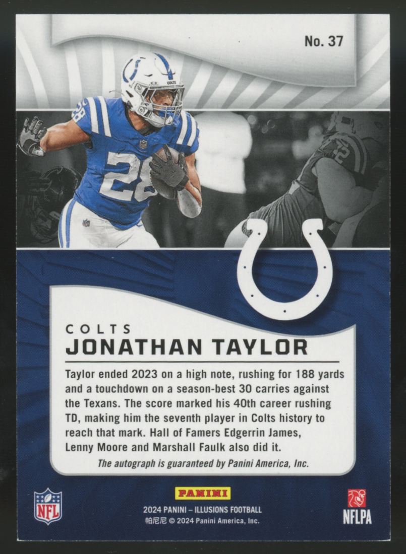 2024 Illusions Jonathan Taylor Trophy Collection Signatures Gold Auto /25 #37