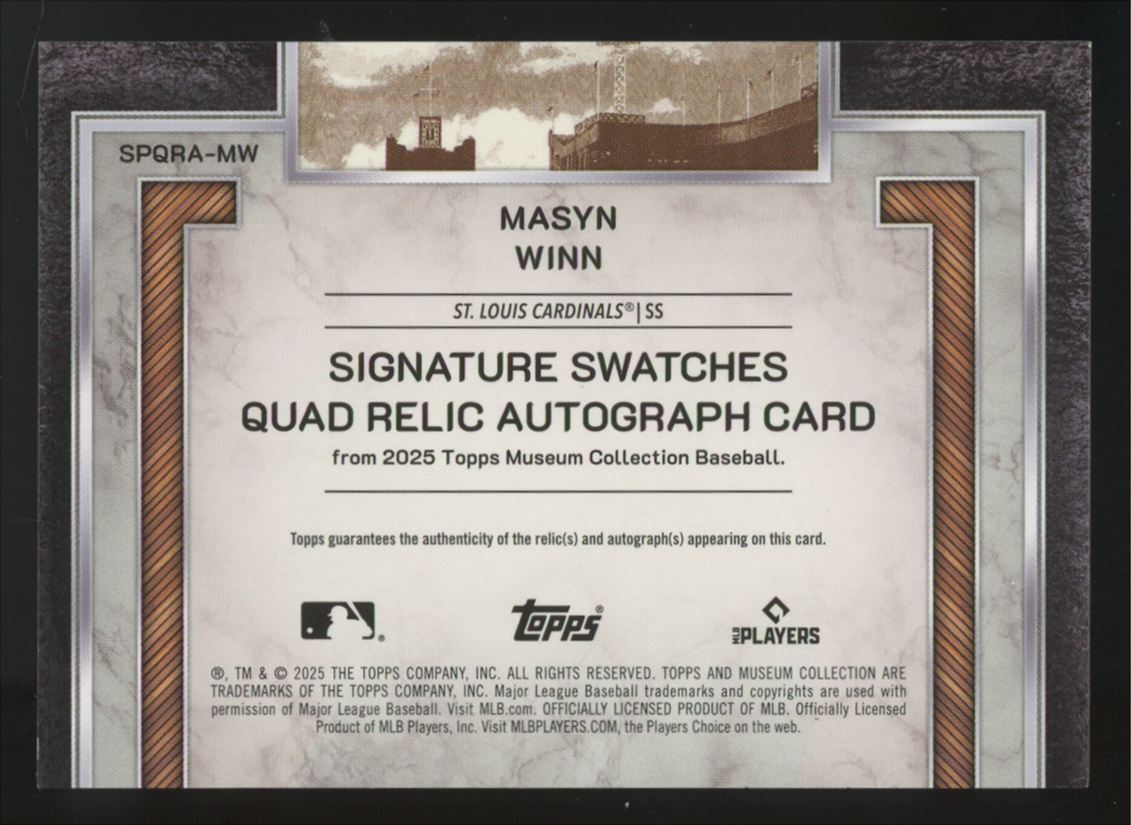 2025 Topps Museum Masyn Winn Signature Amethyst Quad Patch Auto /20 #SPQRA-MW