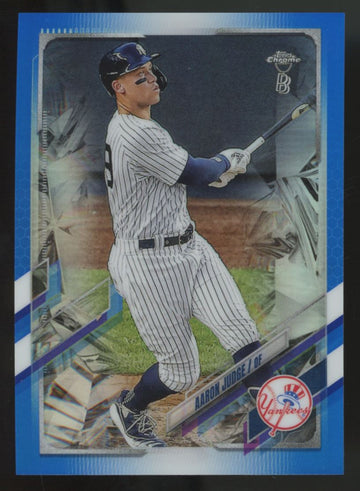 2021 Topps Chrome Ben Baller Aaron Judge Blue Refractor /75 #99