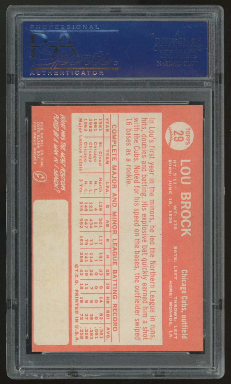 1964 Topps Lou Brock #29 PSA 8 (OC)