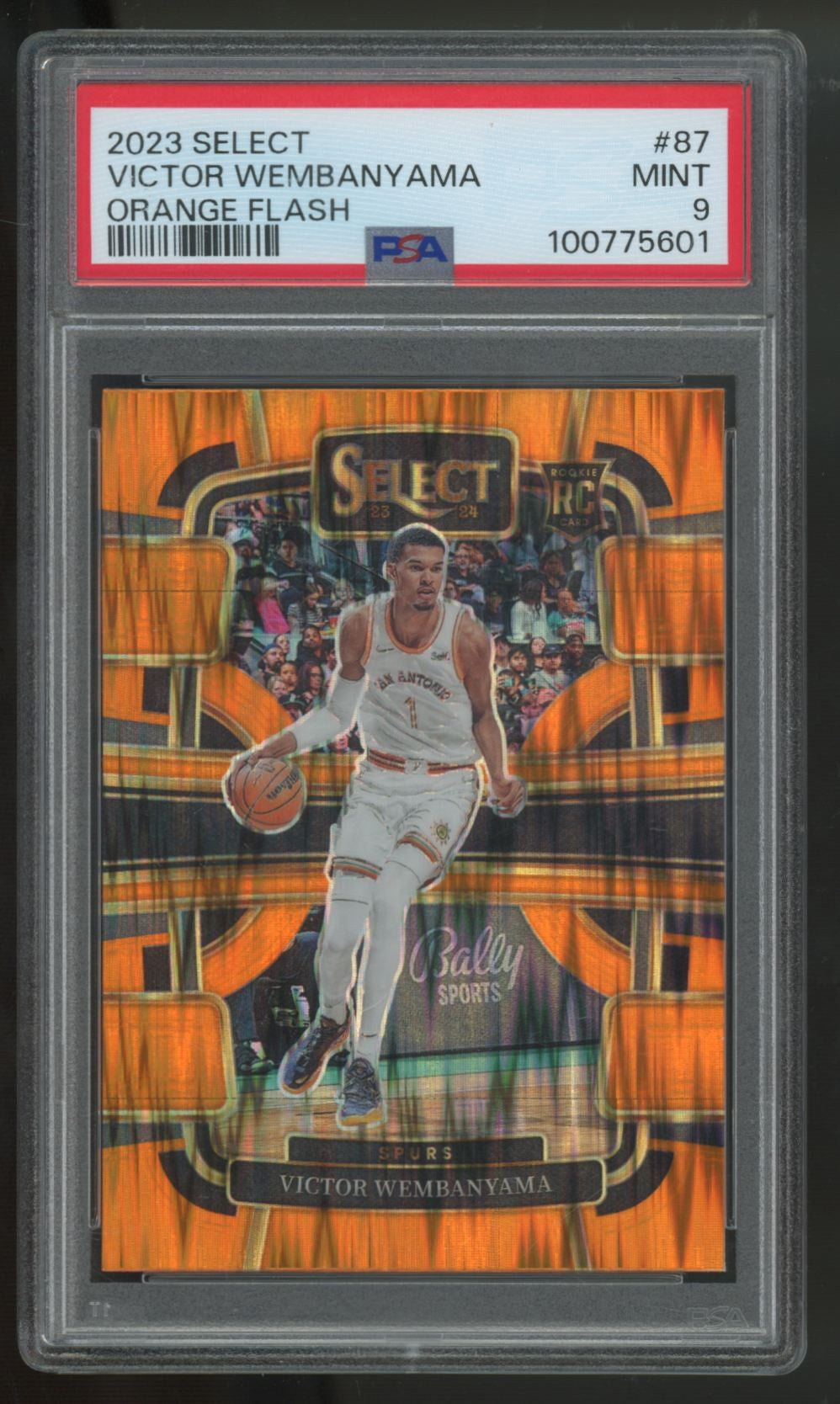 2023-24 Select Victor Wembanyama RC Concourse Orange Flash Prizm #87 PSA 9