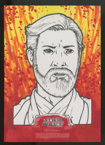 2024 Star Wars Hyperspace Obi-Wan Kenobi Mustafar Art Card Auto Dan Lawler