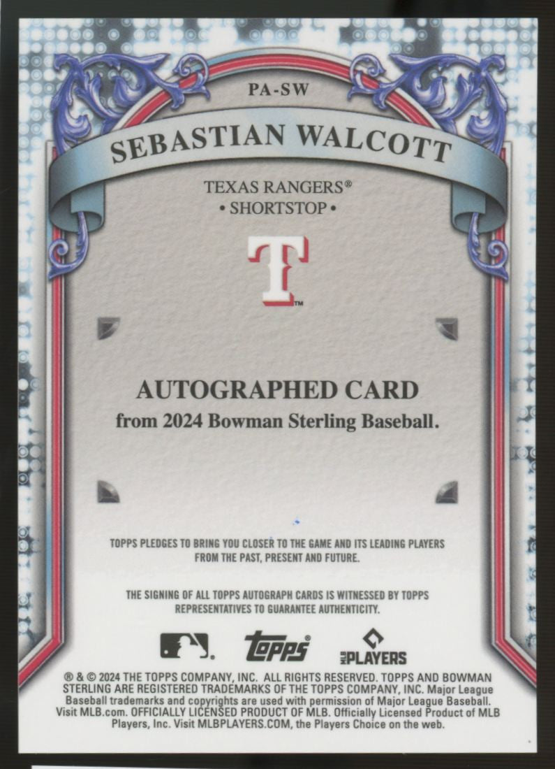 2024 Bowman Sterling Baseball Sebastian Walcott Auto #PA-SW
