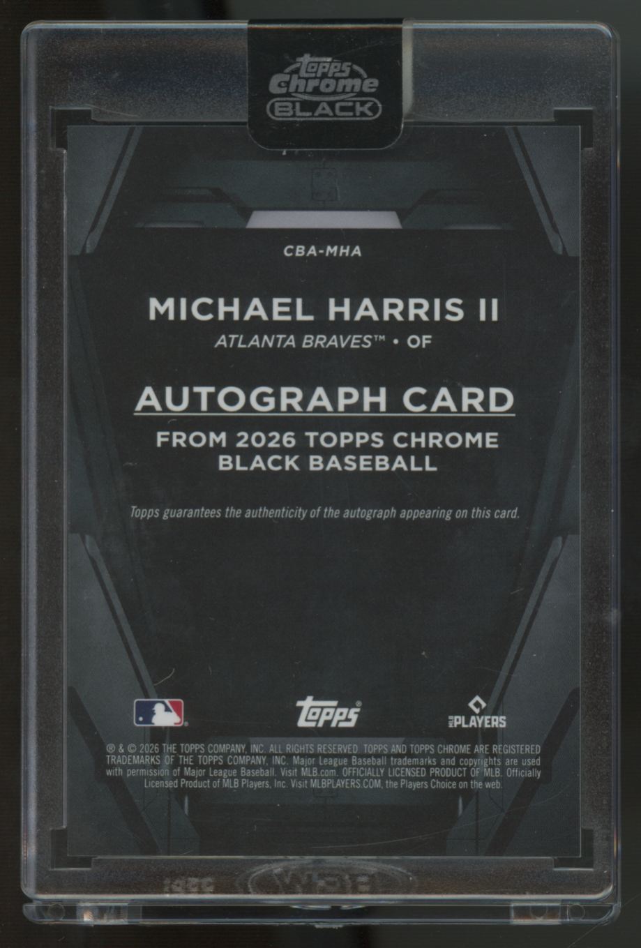 2026 Topps Chrome Black Michael Harris II Blue Refractor Auto /150 #CBA-MHA